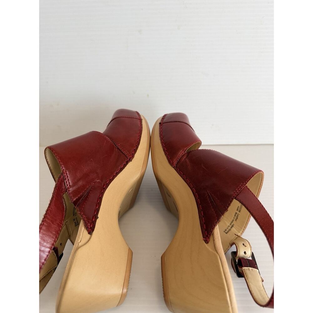 Dansko Kristy Red Leather Mary Jane Clog Sandals Sz 39 EU,8.5-9US,Excellent! - Picture 5 of 9